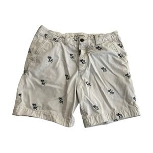 Vtg‎ Y2k Abercrombie & Fitch Shorts Mens 36 Moose All Over print Heavyweight